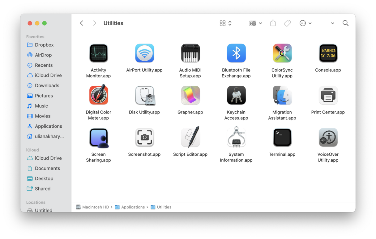 Open Terminal from Applications folder